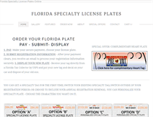 Tablet Screenshot of myfloridaspecialtyplate.com